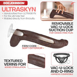 Doc Johnson Signature Series - Brickzilla - 13 Inch ULTRASKYN Dildo with Removable Vac-U-Lock Suction Cup - F-Machine & Harness Compatible - for Adults Only, Chocolate
