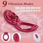 Couples Vibrator Wearable Adult Sex Toy, 3 In 1 Panty Vibrating Cock Ring With 9 Modes, Female Sex Toys Clitoral Stimulator, Rose Sex Toy App&Remote Control Vibrator For Men Women And Couple