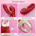 G Spot Vibrator Dildo Sex Toys - 3 In 1 Tongue Rose Clitoral Vibrator With 7 Flapping & 5 Biting Vibration Modes, Waterproof Nipple Stimulator Rabbit Vibrator, Adult Female Sex Toys For Women Couple
