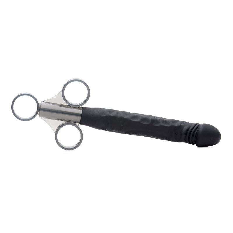 Silicone Penis Shaped Lube Shooter, Black