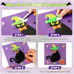Halloween Pom-Pom Art Craft Kit for Kids, DIY Seasonal Party Activity
