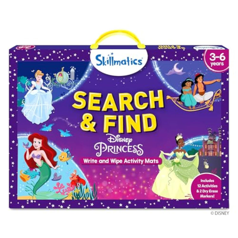 Search And Find Disney Princess Educational Game - Reusable Preschool Learning Activities, Christmas Toys, Art & Crafts, Gifts For Toddlers & Kids Of Ages 3, 4, 5, 6