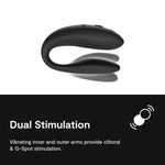Sync Go Couples Vibrator With Travel Case | Wearable Vibrating Couples Adult Sex Toy | App Controlled G Spot & Clitoris Stimulator | Dual Stimulation With 10 Speeds | Rechargeable | Black