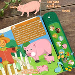 Farm Animals Figures Toys With 10 Realistic Plastic Animal Figurines & Kids Sound Book, Educational Learning Toys Gift For 3 Years Old & Up Toddlers Kids Boys Girls