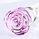 8.3 Inch Butt Plug Glass Dildo Sex Toy With Progressive Anal Beads,Rose Crystal Butt Plug Stimulator,Adult Sex Toys And Games G-Spot Beaded Prostate Massager Sex Toy For Men And Women Couples Pleasure