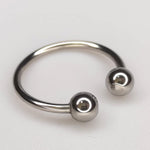 Stainless Steel Cock Ring 2 Beads Penis Ring Glans Stimulating Penis Opening Loop Sex Delay Ejaculating Toys For Men C