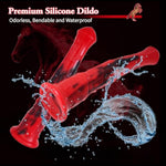 Horse Dildo Realistic 12Inch Long Animal Dildos Red Silicone Anal Plug Dildo Adult Toys For Men Women Couple(Red)