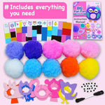 Pom Pom Craft Kit - 10-in-1 Unicorn and Animal DIY Set for Kids Aged 4 to 6