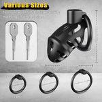 Male Chastity Cage Sex Toys - Large Chastity Device With 3 Ring Sizes, Invisible Lock & 2 Keys, Lightweight Cock Cage For Men, Bondage Gear For Penis Exercise & Abstinence