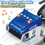 3 4 5 Boy Toddlers Toys, Extra Large Police Truck Toys With Racing Car And Helicopter, 3 In 1 Police Car Toy Birthday Gifts For 3 4 5 6 Year Old Boys Toddlers Girls