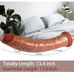 13.27 Inch Long Dildo Huge Big Brown Anal Dildos With Small Glans, Extra Giant Dildo Large Dildos With Strong Suction Cup For Deepest Sex, Body-Safe Material Massive Sex Toy For Women Men Gay