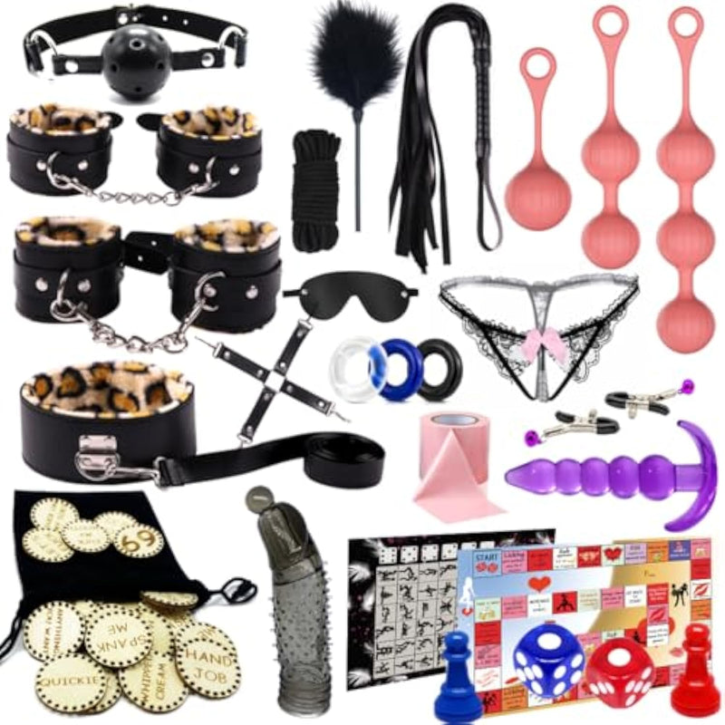 Anal Beads Butt Plug, Bdsm Bondage Restraints Sex Toys Kit, Adjustable Restraints, Sex Accessories For Women And Men, Sm Games