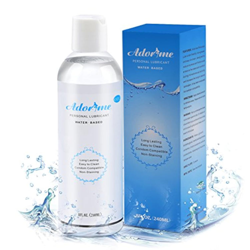 Long-Lasting Water-Based Sex Lubricant for Women's Vaginal Dryness and Men's Adult Toys, 8 Oz