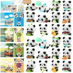 24 Pack Valentines Day Gifts For Kids Classroom, Mini Building Blocks, Building Toys Set Kids Valentines Day Cards For School, Party Favors Exchange 6+ (Panda)