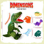 15.7 Inch Plush Dinosaur Plush Stuffed Animal With 5 Cute Little Dinosaurs In Tummy Carrier Baby Dinosaur Gift Set Kid Soft Cuddly Stuffed Pillow For Birthday Party Favor