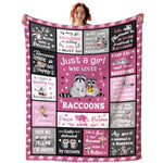 Raccoon Blanket Raccoons Gifts For Women,Funny Raccoon Stuffed Animal Throw Blankets Best Raccoons Christmas Birthday Gifts For Kids Girls Adults 50"X40"