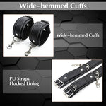 Sex Bondage Bdsm Kit Restraints - 7Pcs Set Neck To Wrist Behind Back Handcuffs Collar Waist Strap Blindfold Whip, Soft Leather Bondage Gear & Accessories, Adult Sm Games Sex Toys For Men Women Couples