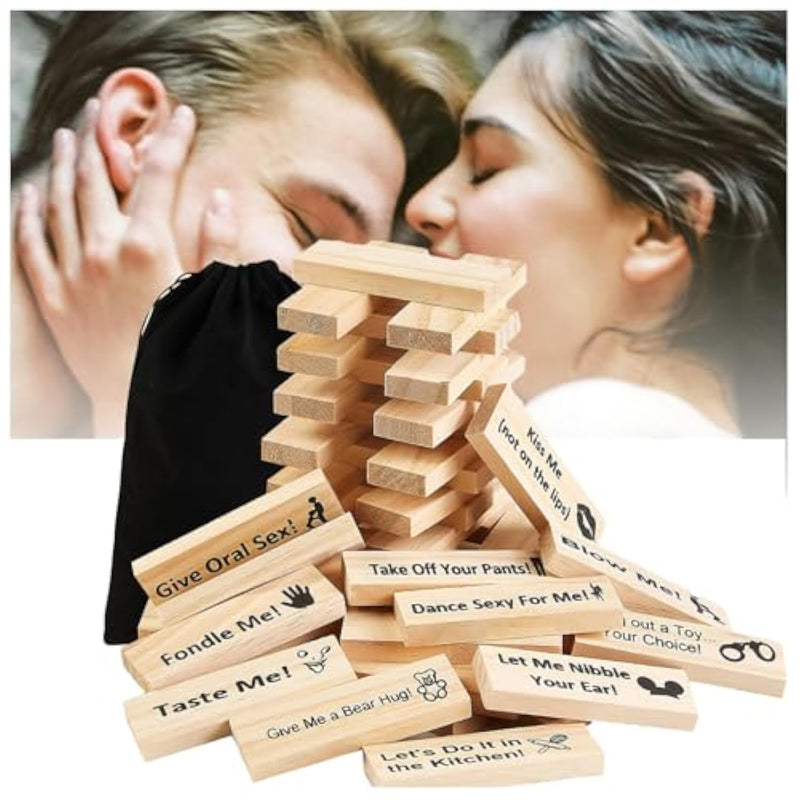 Tumble Tower Couples Game For Adults,Adult Naughty Gamessuper Naughty Block Tower Game, Couples Date Night Ideas For Valentine Lover (48Pcs)