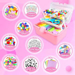 Kids Arts and Crafts Supplies Kit with 3000+ Accessories for DIY Projects, Ages 4-12, Red