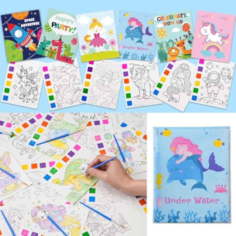 30 Pack Paint with Water Coloring Books for Kids, 210 Pcs Party Favors