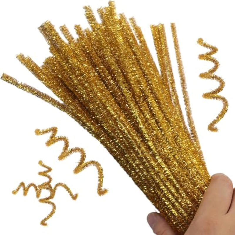 Golden Pipe Cleaners Craft, 100 Pieces