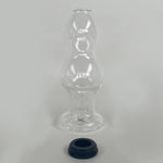 Crystal Calabash Shape Transparent Anal Plug Peephole Clear Hollow Glass Butt Plug With Lid Sex Toy(M)