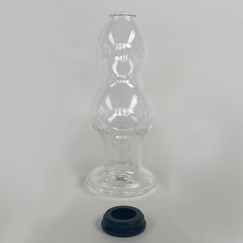 Crystal Calabash Shape Transparent Anal Plug Peephole Clear Hollow Glass Butt Plug With Lid Sex Toy(M)