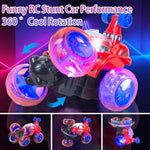 Spider Remote Control Car For Kids 3 4-8 Years Old-Remote Control Stunt Car With Lights & Music 360° Rotation Rc Vehicle Great, Red