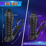Thrusting Anal Sex Toy Vibrator With Thick Penis Ring, 3 * 10 Vibrating&Telescopic Prostate Massager Anal Vibrators, Silicone Dildo Shaped Anal Plug Gay Toy For Men Masturbation Big Virsion