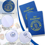 696 Pcs Kids Passport Book Set 48 Pcs Fake Passport Book with 648 Travel Stickers for Scrapbooks