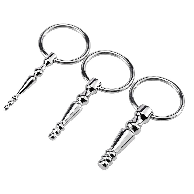 Urethral Sounds Multi Beads Urethral Penis Plug 3 Pcs Stainless Steel Urethral Dilators With Different Size For Male Masturbating