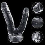 Large Double-Ended Dildo Realistic Penis G-Spot Massage Anal Plug With Suction Cup Vaginal Anal Stimulate For Lesbian Female Masturbation