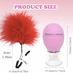 Pink Nipple Corrector For Flat Inverted Nipples For Breastfeeding Mother Or Women Vacuum Cup, Non-Piercing Feather Nipple Clip Clamps