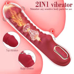 Clitoral G-Spot Powerful Vibrator, Waterproof Dildo Clit Stimulator With Multiple Vibration Modes, Softer And Flexible Sex Toy For Women (Burgundy Red)