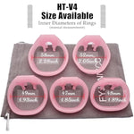 Ht-V4 Chastity Cage For Men | 5 Adjustable Wide Rings & 6 Colors | Beginner-Friendly | Adult Sex Toy With Sizing Guide (Pink, Nub)