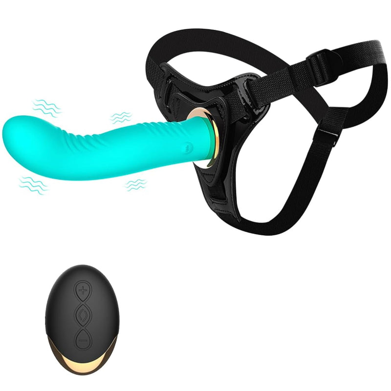 Harness Strap-On Vibrator Realistic Strapless Strap On Dildos With 10 Vibrations 4 Speeds Silicone G-Spot Stimulator, Vagina Massager Female Masturbator Sex Toys For Women Couple Lesbian With Wireless