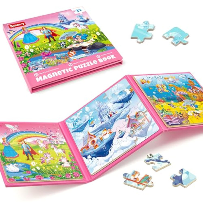 Unicorn Princess Mermaid Magnetic Puzzles For Toddlers 3-5, 36 Pieces Travel Puzzles For Kids Ages 4-8, Airplane Car Road Trip Activities Games Toys For 3 4 5 6 Year Old Girls Birthday Gifts