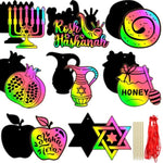 Rosh Hashanah Scratch Art Card Kit, Shana Tova Jewish New Year Crafts