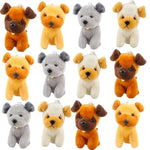12 Pack 4.72 Inch Mini Plush Dog Bulk Soft Small Puppy Stuffed Animals Keychain For Goodie Bag Fillers Baby Shower Birthday Valentines Easter Christmas Adopt Dog Party (Color Set 3)