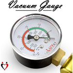 Penis Pump Kit Ultima - Brass Handle, Blue Rubber Grips, Clear Hose + Gauge - 9" X 1.75" Cylinder