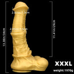 Xxxl Golden Giant Realistic Silicone Horse Cock Dildo, Animal Fake Penis Anal Dildos Butt Plug G-Spot Vagina Prostatic Stimulation Sm Orgasm Adult Sex Toy For Men Women Couple (Golden-Xxxl)