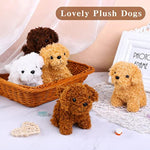 16 Pieces 4 Inches Mini Plush Dogs Stuffed Puppy Dog With Keychain Cute Stuffed Animal Toy Soft Toys Party Favor For Goodie Bag Birthday Party Gifts, 4 Colors (Curly Puppy)