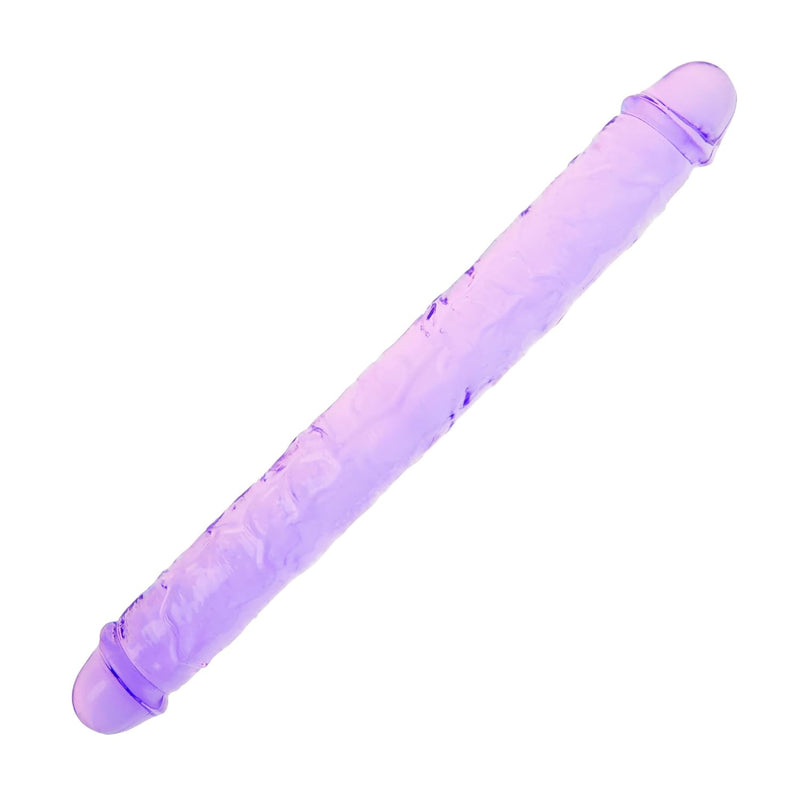 13.4 * 1.5 Inches Double Dildo Crystal Jelly Realistic Anal Long Dildo Penis Soft And Flexible With Veins And Glans Adult Sex Toys For Women/Men/Lesbian Purple