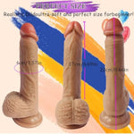 8.6'' Lifelike Huge Silicone Dildo Adult Sex Toys for Women, Soft Silicone with Strong Suction Cup for Hands-Free Play, Dildo with Balls Curved Shaft and Balls for Vaginal G-spot and Anal Play.