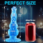 Silicone Monster 2 Knots Dildo Big With Suction Cup, 9 Inch Soft Large Fantasy Animal Horse Wolf Dildo Long Anal Plug, Huge Dragon Penis Blue Xl Dog Knot Dildo Thick Sex Toys For Women Lesbians Gay
