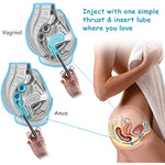 Lube Applicator Syringes, Lubricant Tube Shooter With Smooth Rounded Cap For Men, Women & Couples, Reusable, Easy Use & Clean [10Ml Scales][Gray & Gray]