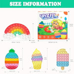 4 Pcs Fidget Toys, Rainbow Push Bubble Fidget Toys Ice Cream Toy Pineapple Squeeze Toys Set For Adhd Autism Stress Relief Toy Gift