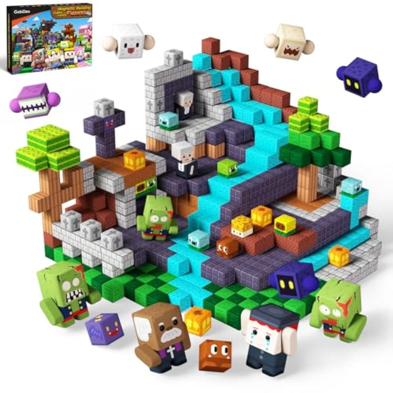 108Pcs Magnetic Blocks & Figures Crew Playset, Build Weird Monster Magwonder With Stem Building Toys, Pretend Play Montessori Gift For Boys And Girls 3+ Years Old
