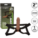 Performance Maxx Life-Like Extension With Harness, Silicone 2-Inch Length Added Penis Sleeve - Brown Se-1633-35-3