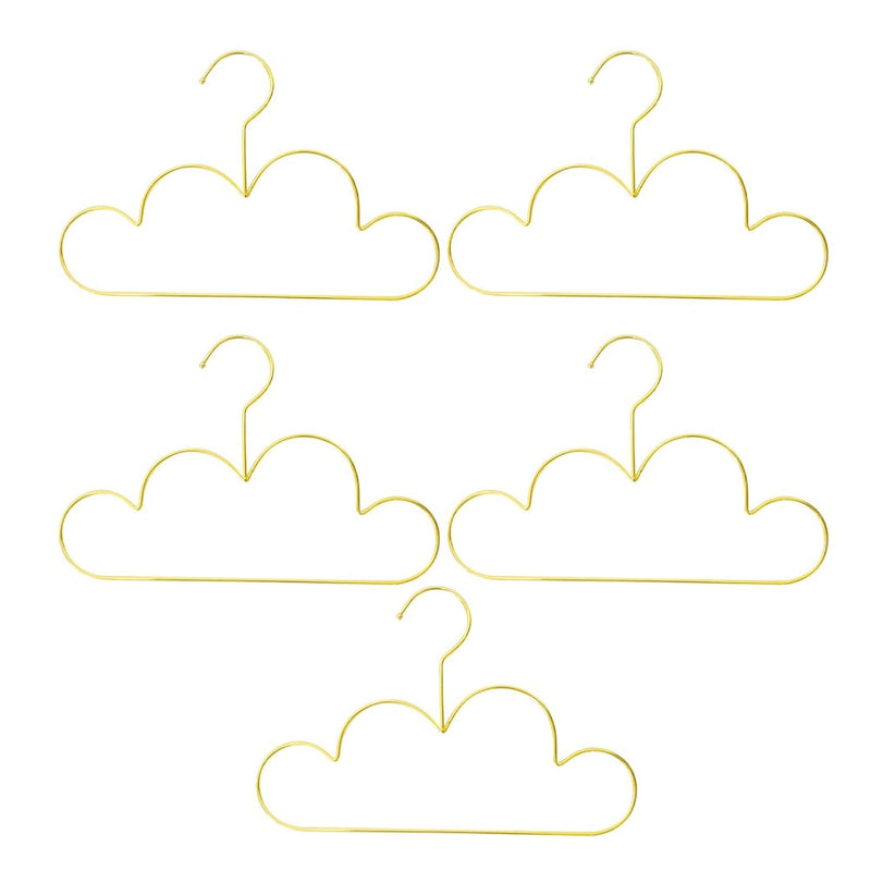 5Pcs Cloud Hangers For Kids Clothes, Gold Cloud Shape Kids Hangers Metal Non Sli